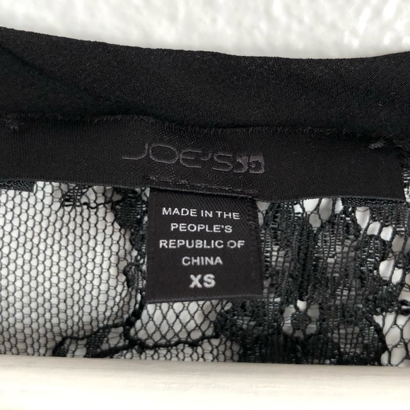 Joe’s Jean Black Floral Lace Layered Cami Short Sleeve Blouse Top Size XS - Picture 3 of 9